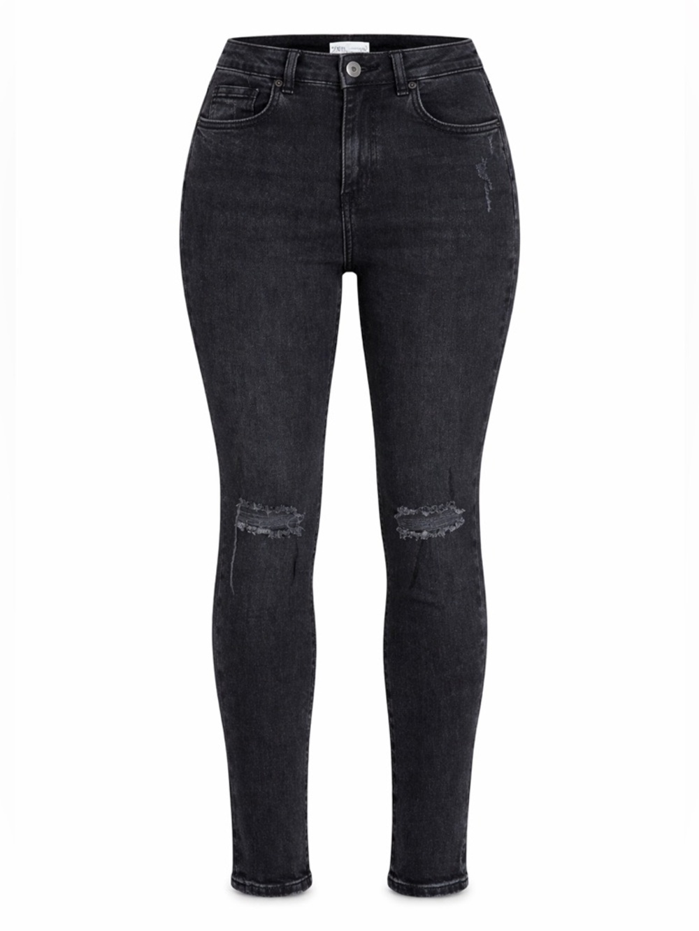 Zara NWT hi rise ankle length faded black jeans, size 4